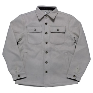 送温暖夹棉加厚羊毛混纺纯色简约胸前口袋翻领呢料夹克外套Y678男