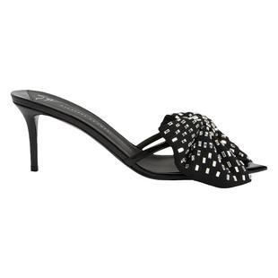 Giuseppe ZanottiGZ女士蝴蝶结水钻露趾穆勒鞋高跟凉鞋