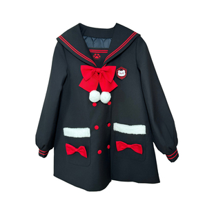 【小熊甜心】妙也可原创JK毛呢外套秋冬季新款日系水手服长袖外套