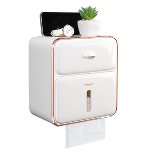 卫生间纸巾盒防水免打孔壁挂式轻奢高档家用洗手间浴室厕所抽纸盒