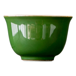 祖母绿陶瓷茶杯品茗杯功夫茶具喝茶杯子客人专用杯小茶碗品杯茶盏