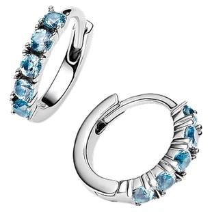 [新年礼物]Pandora潘多拉浅蓝简约耳环度假风个性简约时尚情侣