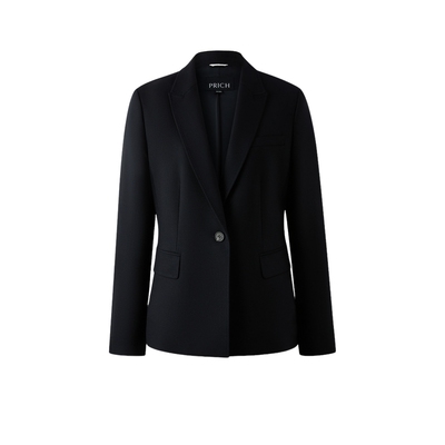 PRICH绵羊毛时尚职场干练戗驳领西装春季气质收腰外套女