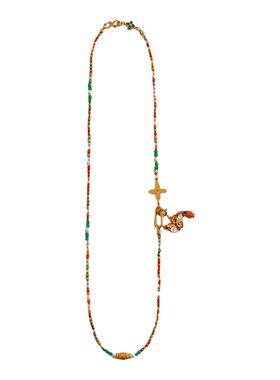 蝴蝶项链天然石锁骨链女式铜