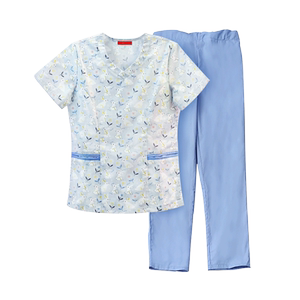 法然/Faran 印花洗手服刷手服医生护士衣宠物院工作服套装透气夏