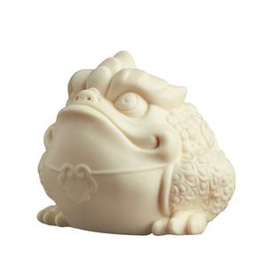 东方泥土《金蟾》招财摆件德化白瓷雕塑工艺品茶室办公室桌面装饰