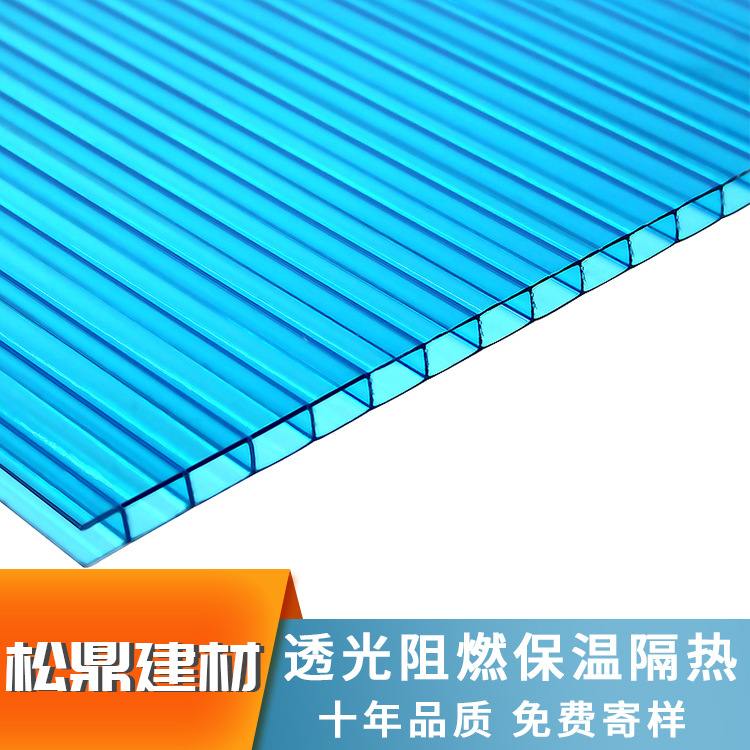 双层透明阳光板中空PC聚碳酸酯雨蓬温室大棚采光板阳光板车篷