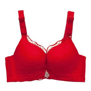大红色内衣有钢圈上薄下厚款文胸女士小胸聚拢调整型上托透气胸罩