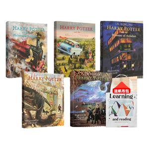 哈利波特Harry Potter 哈利波特精装立体互动书 MinaLima 12345部曲英国彩绘版 指环王霍比特人魔戒4册彩绘盒装 JK.Rowling罗琳