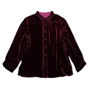 秋季中老年时尚真丝绒上衣女桑蚕丝妈妈外套女装2025衬衫外衣小衫