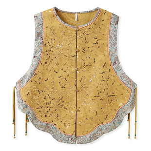 轻国风版复古新中式背心重工刺绣钉珠亮片设计气质轻奢马甲 N3109
