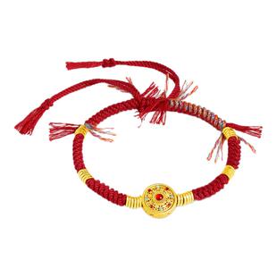 【剩1件】诗普琳 黄金足金转动八宝罗盘手链 送女友GB3070