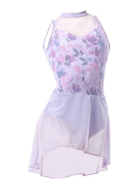 三沙朦胧印花舞蹈连体服裙