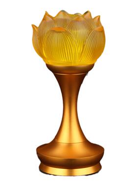 LED七彩供灯琉璃莲花灯