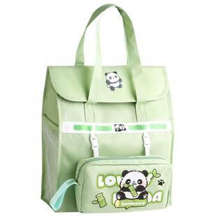 熊猫补习袋手提袋美术包工具袋拎书袋小学生补课包专用男生儿童作业收纳袋文件袋帆布书包美术袋学习初中女生