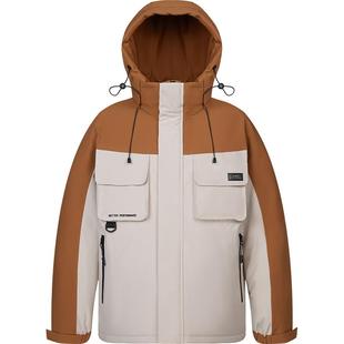 【明星同款】骆驼工装不臃肿羽绒服情侣派克服冬防水加厚外套男女