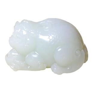 珪宝和田玉羊脂白玉貔貅手把件天然玉石瑞兽挂件男女玉佩文玩玉器