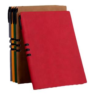 A5羊巴皮面PU皮革笔记本本子带笔记事本可插笔软皮日记本学生考研商务办公会议记录定制订做LOGO封面本子