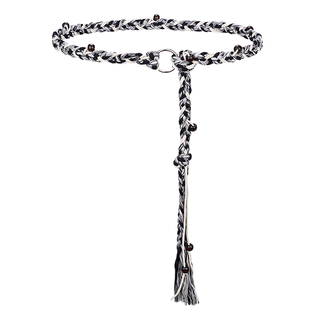 腰带配饰腰绳女波西米亚风串珠装饰配连衣裙子牛仔裤编织流苏皮带