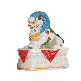 国潮风陶瓷狮子摆件一对北京狮故宫狮家居客厅店铺前台送礼装饰品