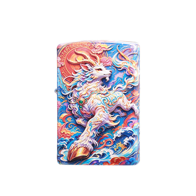 Zippo芝宝镀银彩印防风打火机