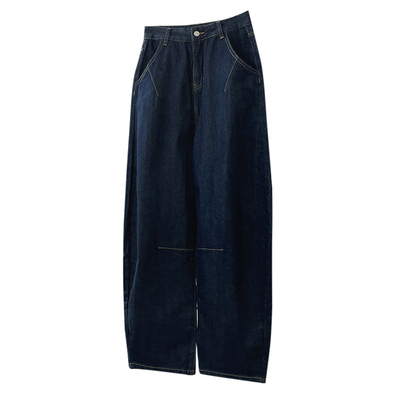 日系复古弯刀设计感牛仔裤