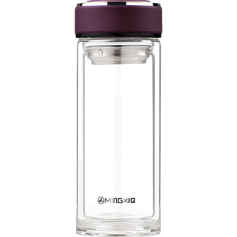 明霞高硼硅玻璃高档水杯子耐高温