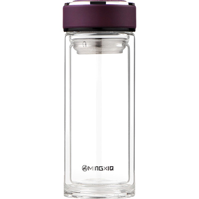 明霞高硼硅玻璃高档水杯子耐高温