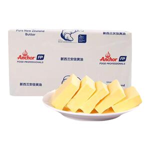 安佳无盐黄油5kg原装进口动物淡味黄油商用面包牛排烘焙专用原料