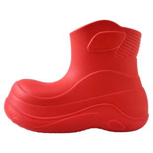 防水雨鞋女厚底增高红色小丑鞋短筒外穿露营涉水溯溪女鞋雨季水鞋