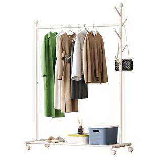 挂衣架落地卧室加粗加厚简易晾衣服架子单杆式家用室内衣帽架小型