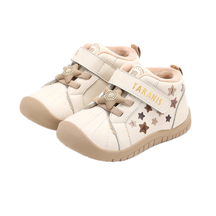 泰兰尼斯冬季新款男宝宝学步鞋包头防踢矫正机能鞋女童加绒保暖鞋