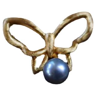 轻奢纯银镀金真多麻海水珍珠蝴蝶高档胸针吊坠晚礼服配饰礼物胸花