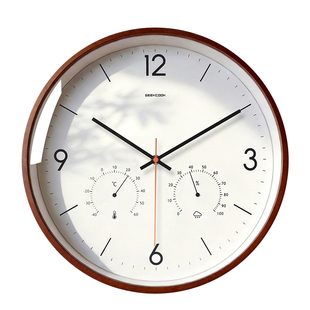 北欧简约风实木挂钟客厅2026新款家用现代挂表静音时钟挂墙石英钟