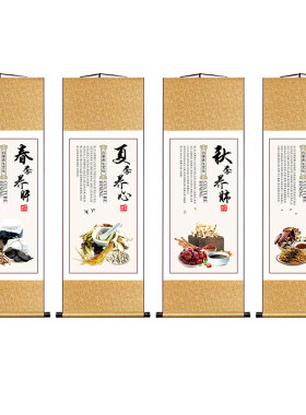 养生馆新中式高清装饰画送挂钩