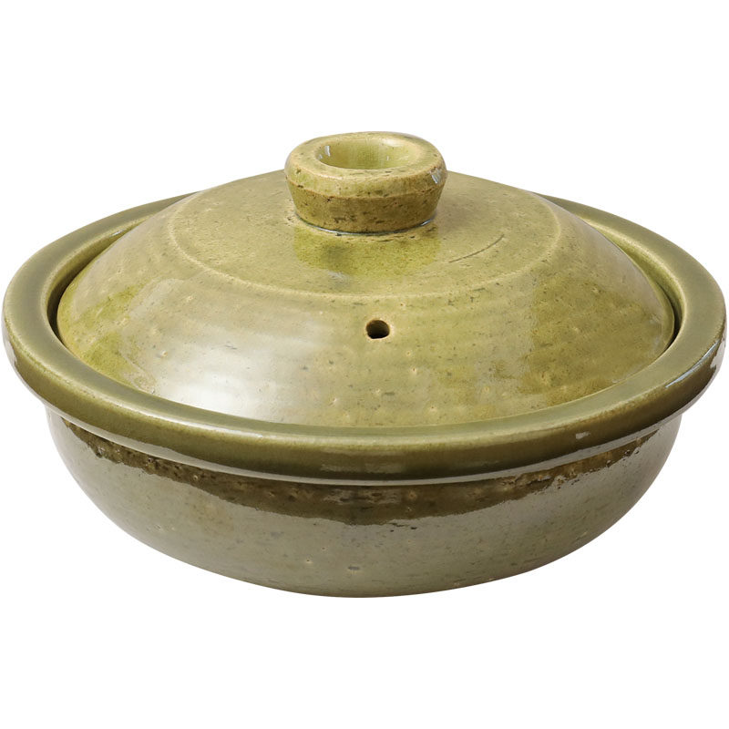 耐高温抹茶色砂锅小葵川町屋粗陶