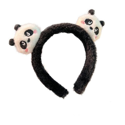 Auramoon可爱毛绒熊猫洗脸发箍