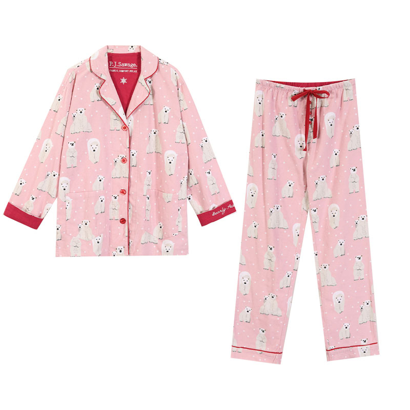 PJS加厚纯棉软糯磨毛春秋家居服