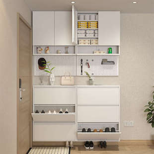 柜 柜家用门口小户型入户大容量玄关柜挂墙钢制窄鞋 15cm超薄鞋