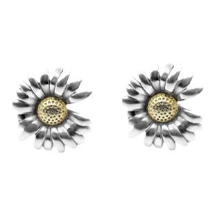 Daisy Earring s925纯银雏菊耳钉做旧风 日韩嘻哈耳饰时尚潮单品