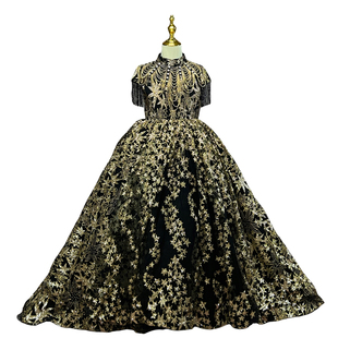 租赁女童高端华丽晚礼服出租儿童走秀弹琴主持拖尾重工国风演出服