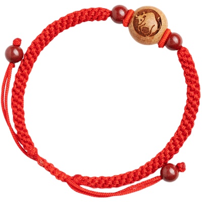 马年十二生肖手工编织红绳手链男女款红绳本命年儿童简约红色手绳