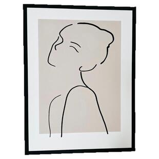 ins风北欧风装饰画 复古抽象线条挂画桌面相框画摆件挂画拍摄背景