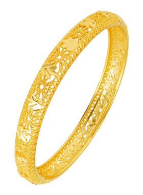 沙金镂空花丝手镯宫廷风3D质感