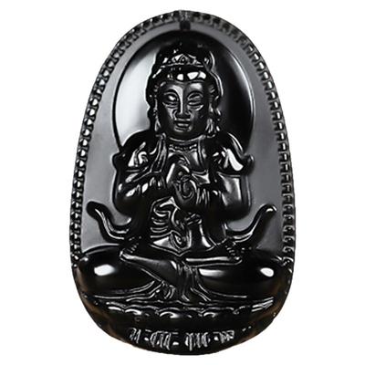黑曜石吊坠属马本命佛情侣款