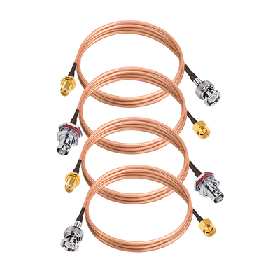 50欧SMA-J内螺内针转BNC-J镀银RG316连接线SMA公母头转BNC公母头