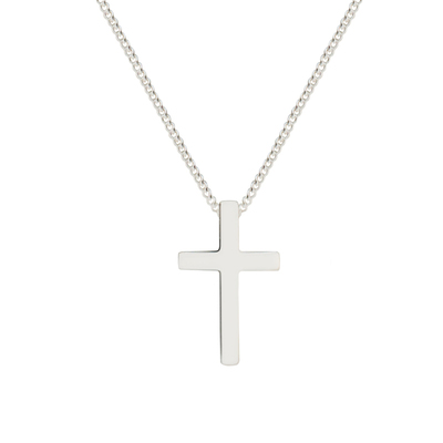 足银999十字架情侣项链极简男女