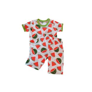 日系速干短袖套装 儿童夏薄款纯棉男童睡衣女童空调服透气居家服