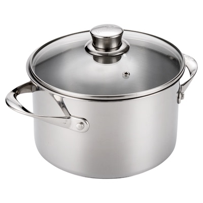 美亚不锈钢蒸煮拉面玻璃盖汤锅
