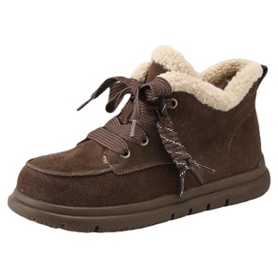 星期六真皮厚底雪地靴女款2025新款冬季加绒加厚毛毛鞋保暖大棉鞋